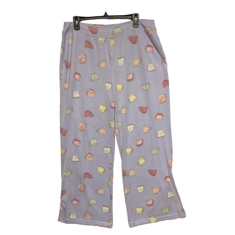 SIMPLE PLEASURES WIDE‎ LEG PRINTED LOUNGE WEAR LG NEW WITH TAG